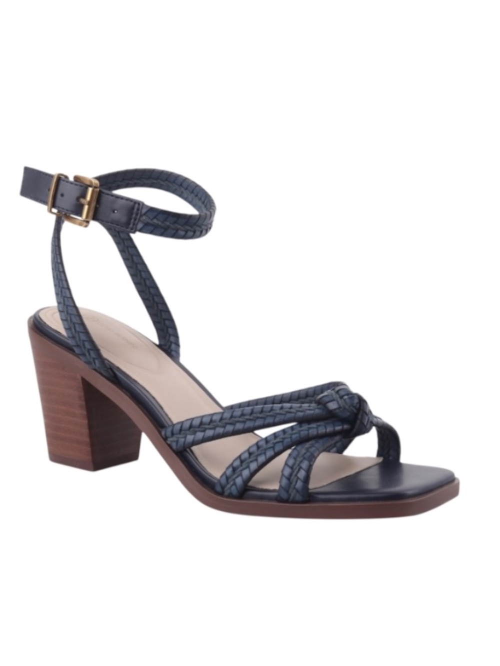 Giani Bernini Women's Renaee Block Heel Woven Strappy Dress Sandals Navy 10 -NWB
